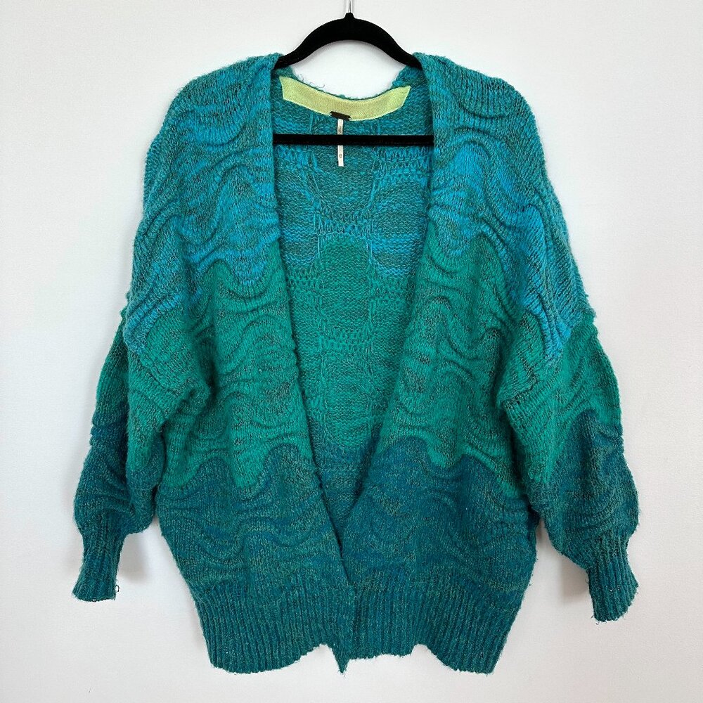 Free People Aquatic Ombre Textured Oversized Cardigan, XS - Picture 4 of 8